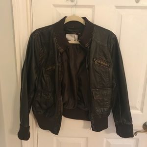 Brown leather jacket